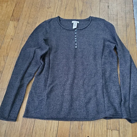 *CLOSET CLOSING 7/31* Sundance Charcoal Henley Sweater Medium - Picture 1 of 5